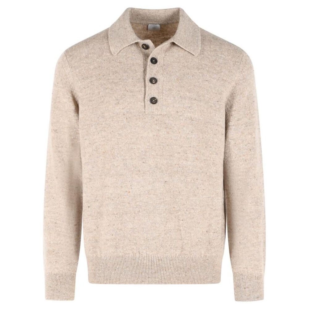 Eleventy Beige Wool Polo Shirt Men